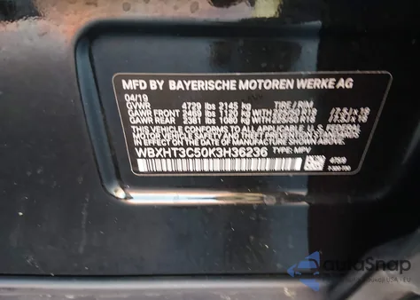 2019 BMW X1 xDrive28I z USA, uszkodzony, nr VIN WBXHT3C50K3H36236